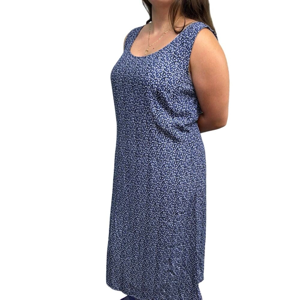 Carol Anderson Vintage 1990’s Blue Faces Sundress Beach XL Made USA